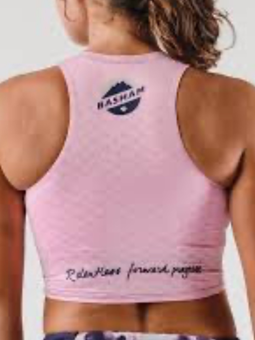 Rabbit Navy/Pink Crop Hop Built in Sports Bra. Size Med - Picture 2 of 6